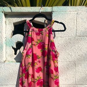 Betsey Johnson Floral Flowy Halter Dress